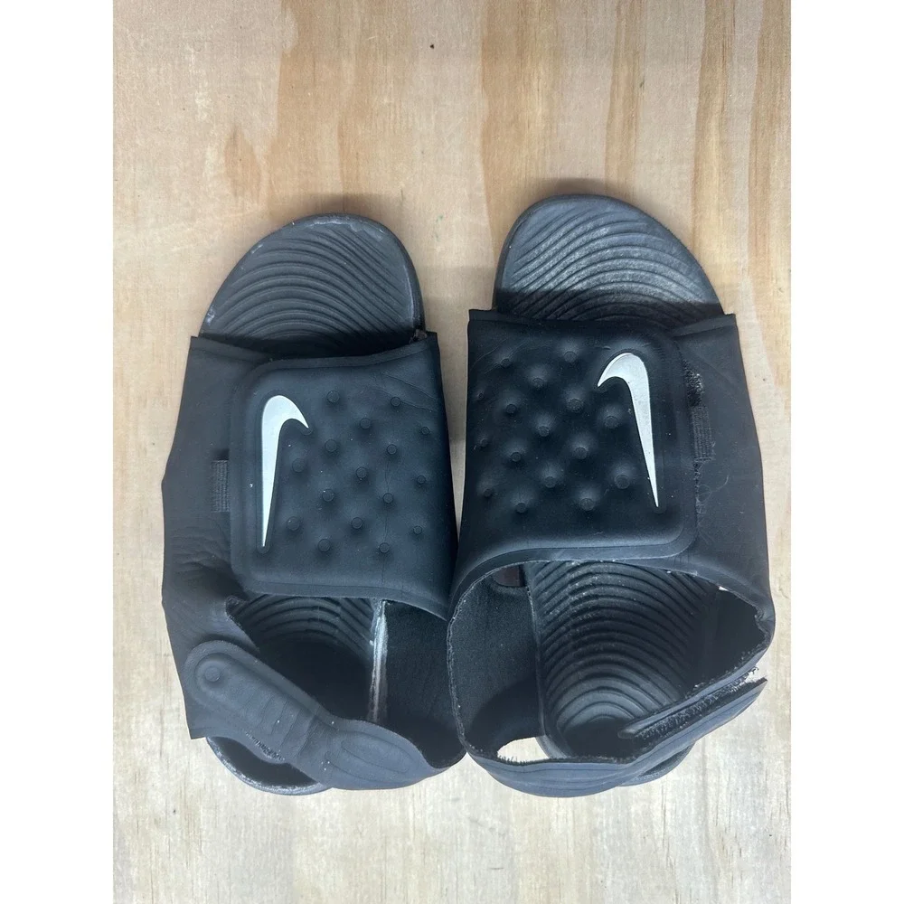 Nike Sunray Adjust 5 V2 Kids Black Sandals AJ9077-001 Size 10C‎